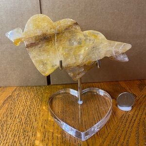 Golden Healer Double Hearts with Arrow on Stand